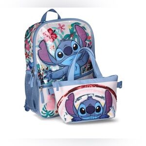 Disney Lilo & Stitch Kids Smile 17" Laptop Backpack 2-Piece Set with Lunch Bag